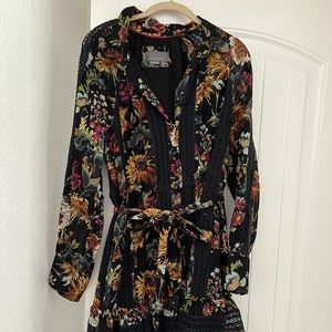 Anthro collared floral dress